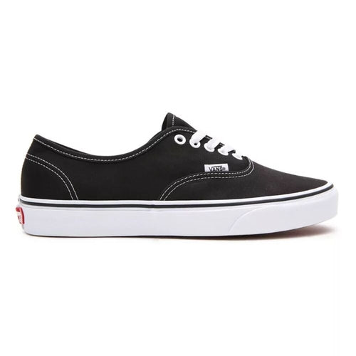 Black Vans Old Skool men's casual sneakers by Raw-Movement, featuring classic skate shoe design and white side stripe.