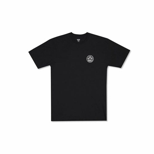 Men’s black short sleeve T-shirt by Vans Forever-R from Raw-Movement, featuring a casual fit and classic crew neckline.