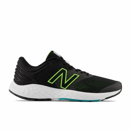 Black New Balance 520v7 running sneakers for men, lightweight athletic shoes with supportive design by Raw-Movement.