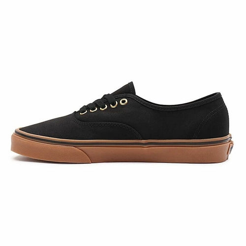 Kids' Vans Authentic black sneakers by Raw-Movement, featuring classic low-top design and durable rubber soles.