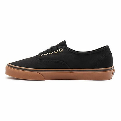 Kids' Vans Authentic black sneakers by Raw-Movement, featuring classic low-top design and durable rubber soles.